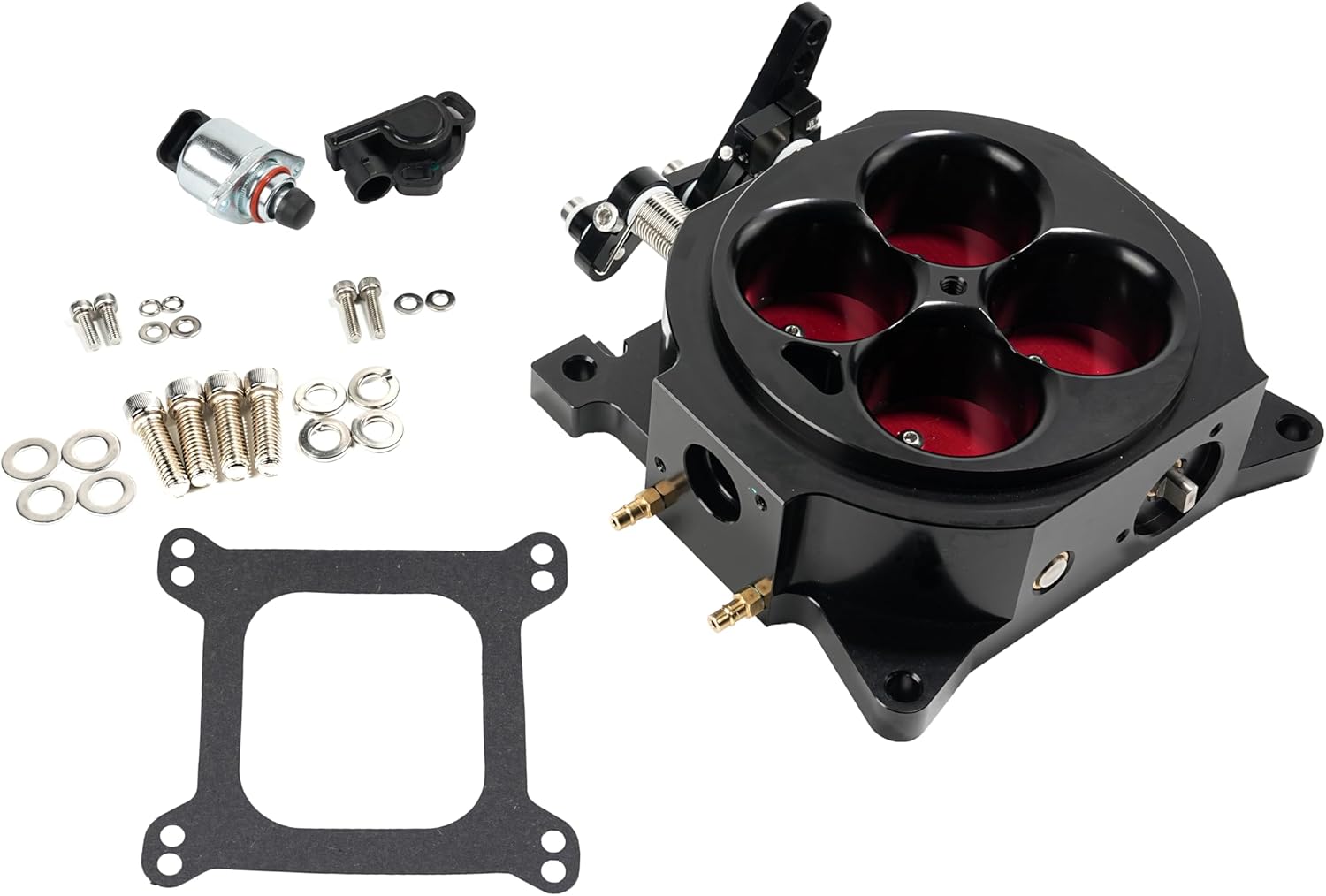 1000 CFM 4-Barrel 4150 CNC Billet Throttle Body Kit (Black)