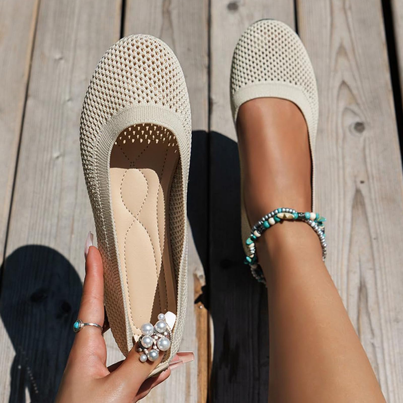 Ballerines Femme Confortable, Petit Talon Pied Large Chaussure Chic Et Elegant Plates Chausson Ballerine Femme, Interieur Confort Chic Élégant Pantoufle De Danse