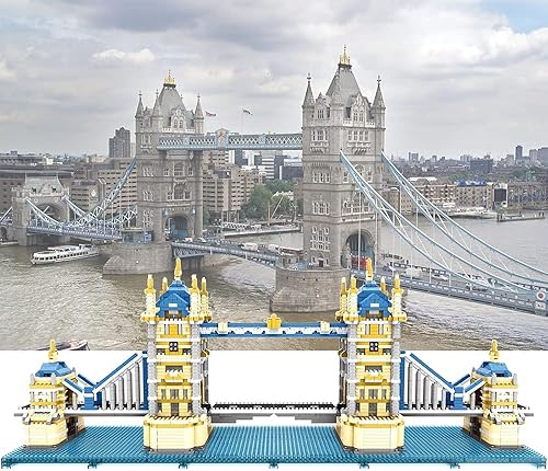 Miniatura 2 de MARM Twin Bridges - Juego de microbloques de construcción de arquitectura de fama mundial, modelo coleccionable de microbloques para adultos, 3800