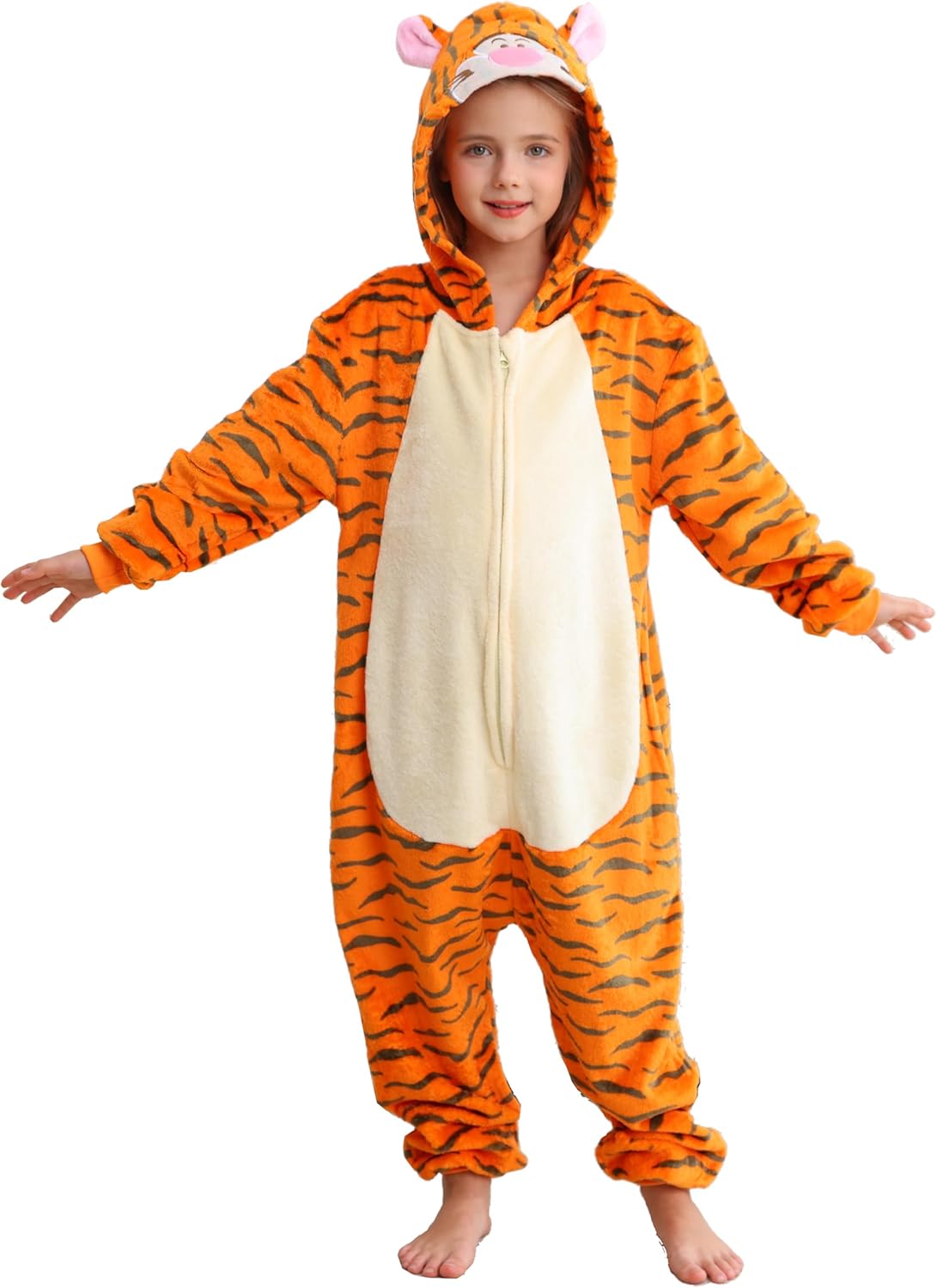 Unisex Children Animal Onesie Pajamas, Kids Flannel Halloween Costume Christmas Pajamas For Girls and Boys 4-13Y