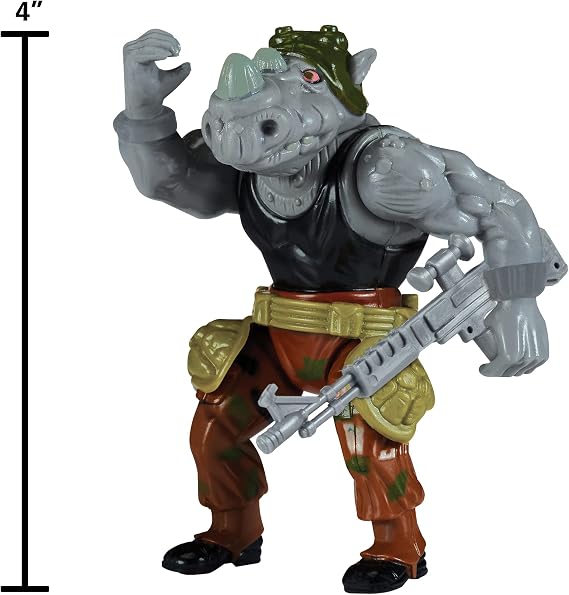 Teenage Mutant Ninja Turtles Playmates Toys Teenage Mutant Ninja Turtles 4 Original Classic Rocksteady Basic Figure, 81009