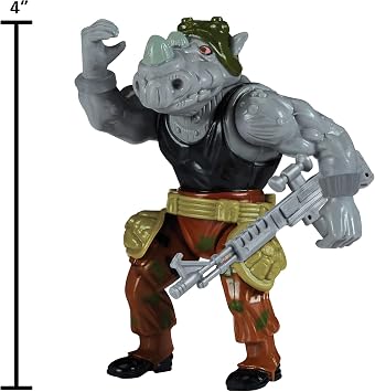 Teenage Mutant Ninja Turtles Playmates Toys Teenage Mutant Ninja Turtles 4 Original Classic Rocksteady Basic Figure, 81009