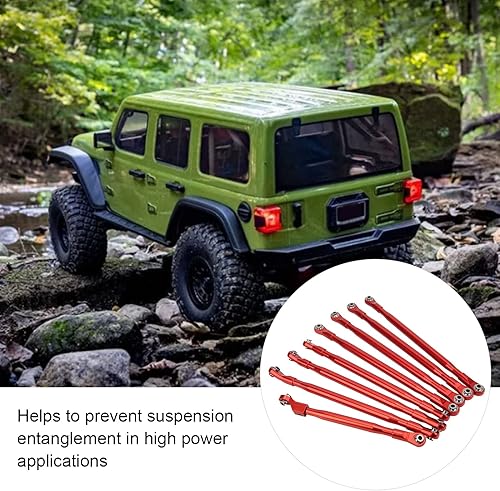Miniatura 3 de Juego de eslabones a control remoto, conjunto de varillas, varilla de tracción con barra estabilizadora de aluminio para SCX6 JLU 1/6 RC Vehículo de