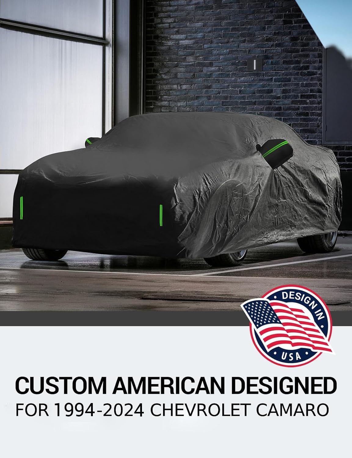Proadsy Funda de Coche Compatible con Chevrolet Chevy Camaro 2010-2023, 6 Capas, Resistente al Viento, para Todo Tipo de Clima, Impermeable, protección contra el Sol, la Lluvia, los Rayos UV, el