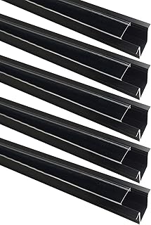 LightingWill Clear LED Aluminum Channel Spot Free U Shape 3.3Ft/1M 5 Pack Anodized Black Track for <20mm 5050 3528 LED Flex/Hard Strip Lights with Covers, End Caps, and Mounting Clips TP-U05B1M5