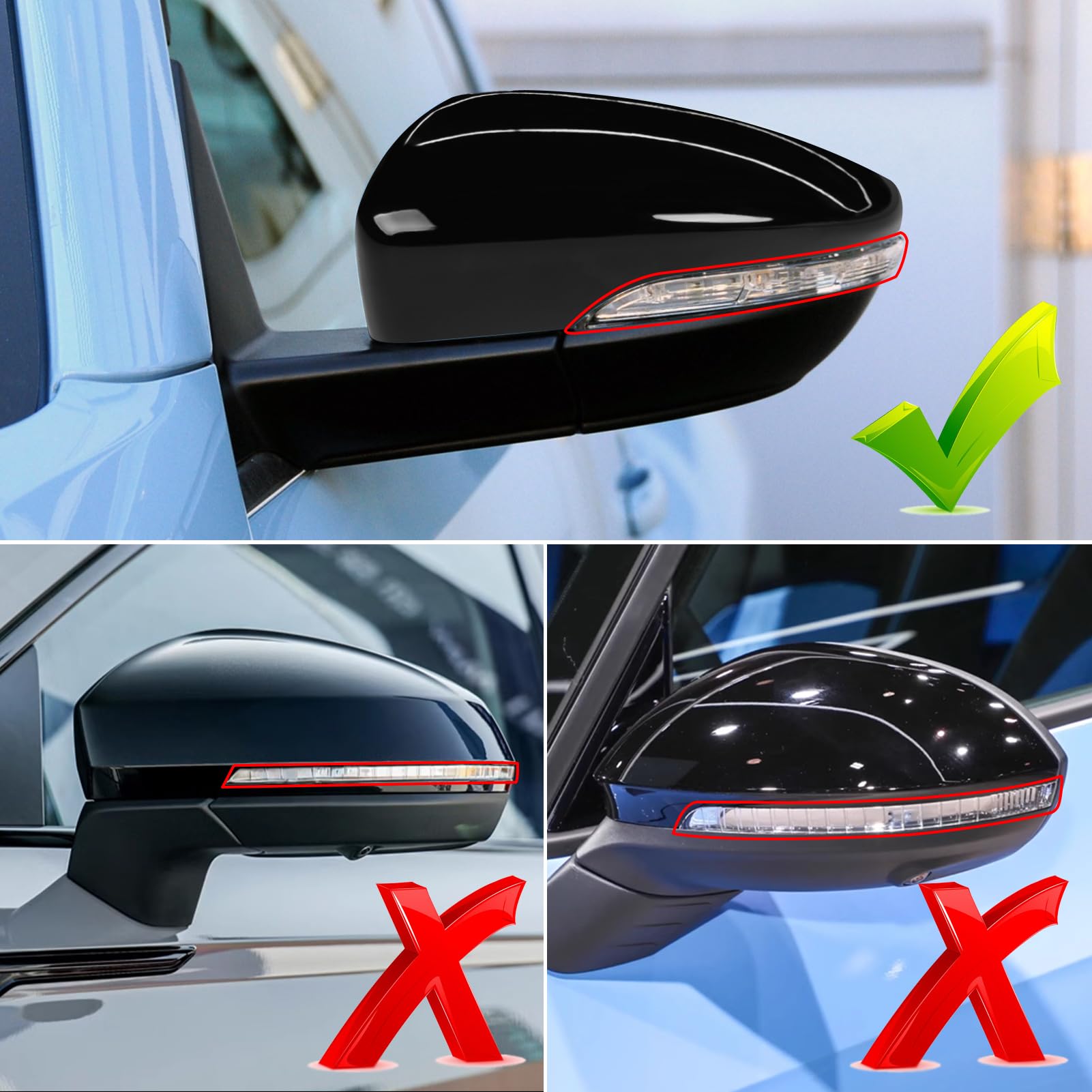 2 Coprispecchietti Cromati Per VW Beetle, CC, Jetta, Passat, Scirocco, Eos (2009-2018) – Sinistra+destra, In ABS+PC, Antigraffio E Facili Da Installare