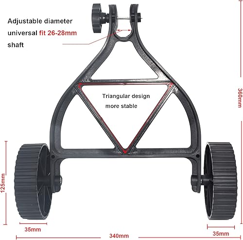 Miniatura 2 de Ajuste universal Ruedas de soporte ajustables Ruedas auxiliares Recortadora de cabeza para gasgasolinaeléctrico Desbrozadora