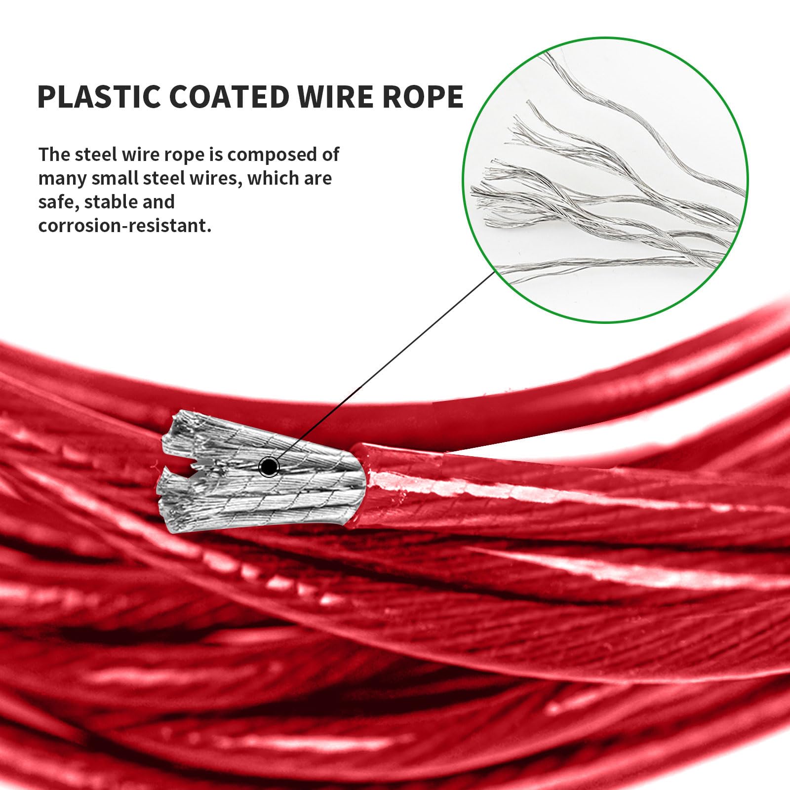 E-RFSEY Extra Strong 100ft Washing Line, Outdoor Washing Line, Waterproof and Rustproof, Extremely High Load Capacity - Image 4