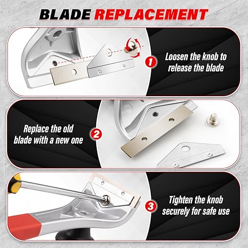 Miniatura 5 de DIYSELF Raspador de carburo resistente de 2-38 pulgadas para madera, raspador ergonómico de carburo para quitar pegamento, barniz de piso, hormigón,