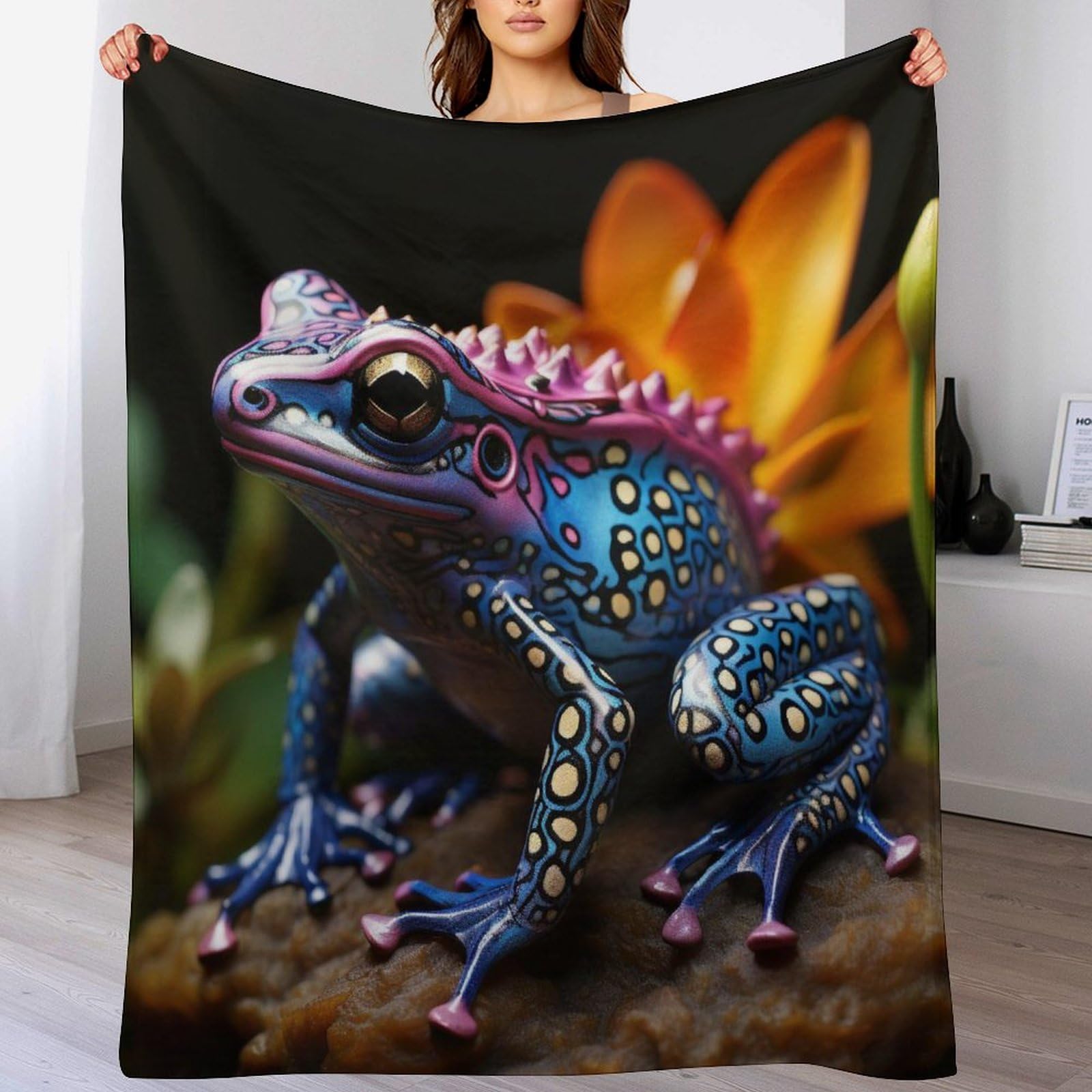 Couverture grenouille une idée cadeau originale avec ce plaid polaire chaud de canapé