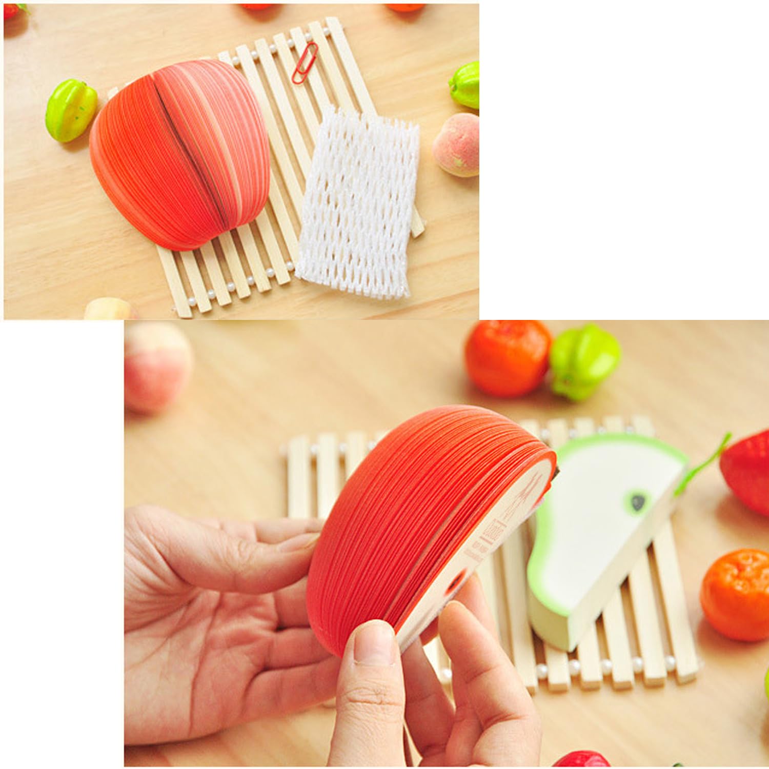 2 pieces of non sticky, freely movable 3D decorative fruit sticker set - Image 3