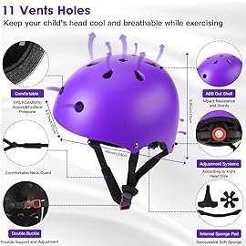 Toddler Kids Bike Helmet Set - Adjustable Cycling Helmet with Knee, Elbow Pads & Wrist Guards Sport Protective Gear Little Kid