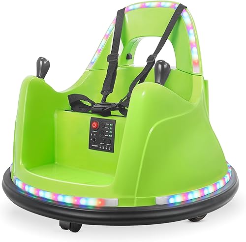 Kidzone Coche de parachoques WiFi para niños pequeños y niños, 2 velocidades 12 V, juguete eléctrico de paseo con control remoto, control de