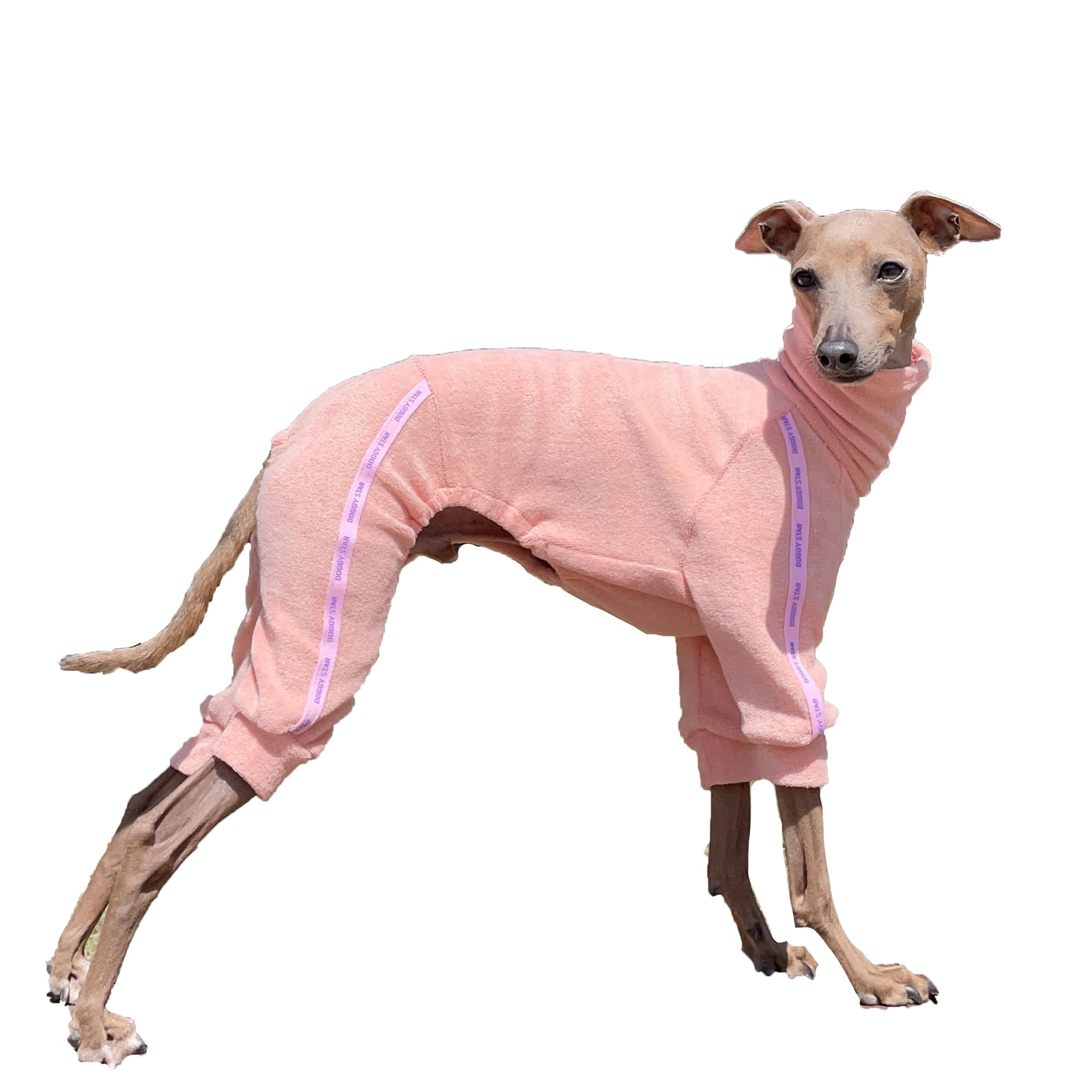 D Doggy Star Italian Greyhound Clothes Stretchy Towel Sports Onesie Outfit Whippet for Dog Coat (XL,TWL Apricot)