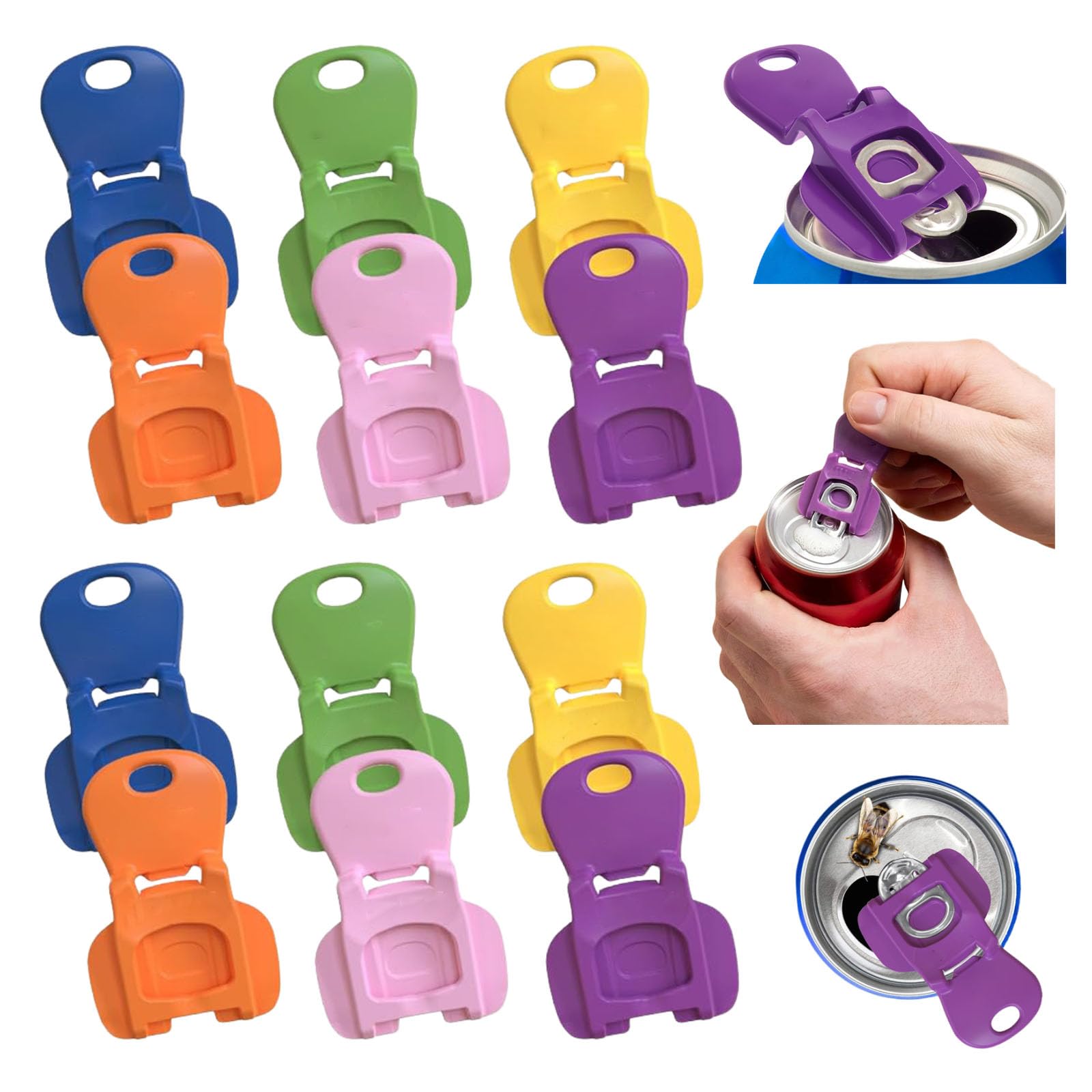 Apriscatole Per Bevande 12 Pezzi, Tappo Con Chiusura Lattine Multicolor, Plastica, Per Birra E Bibite Gassate