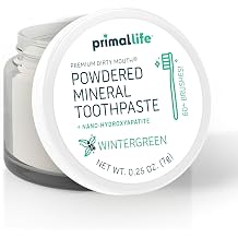 Primal Life Organics - Dirty Mouth Toothpowder, Tooth Cleaning Powder, Flavored Essential Oils with Natural Kaolin & Bentonite Clay, Good for 60+ Brushings, Organic, Vegan Wintergreen, 0.25 oz
