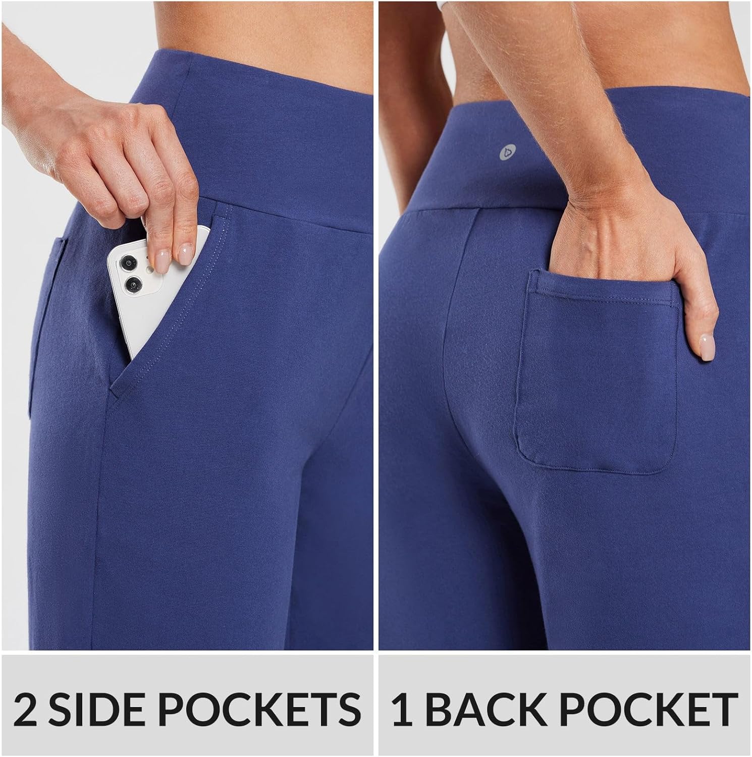 baleaf Womens 12" Long Bermuda Shorts Knee Length Cotton Athletic Shorts Sweat Casual Lounge Walking Summer - Image 5