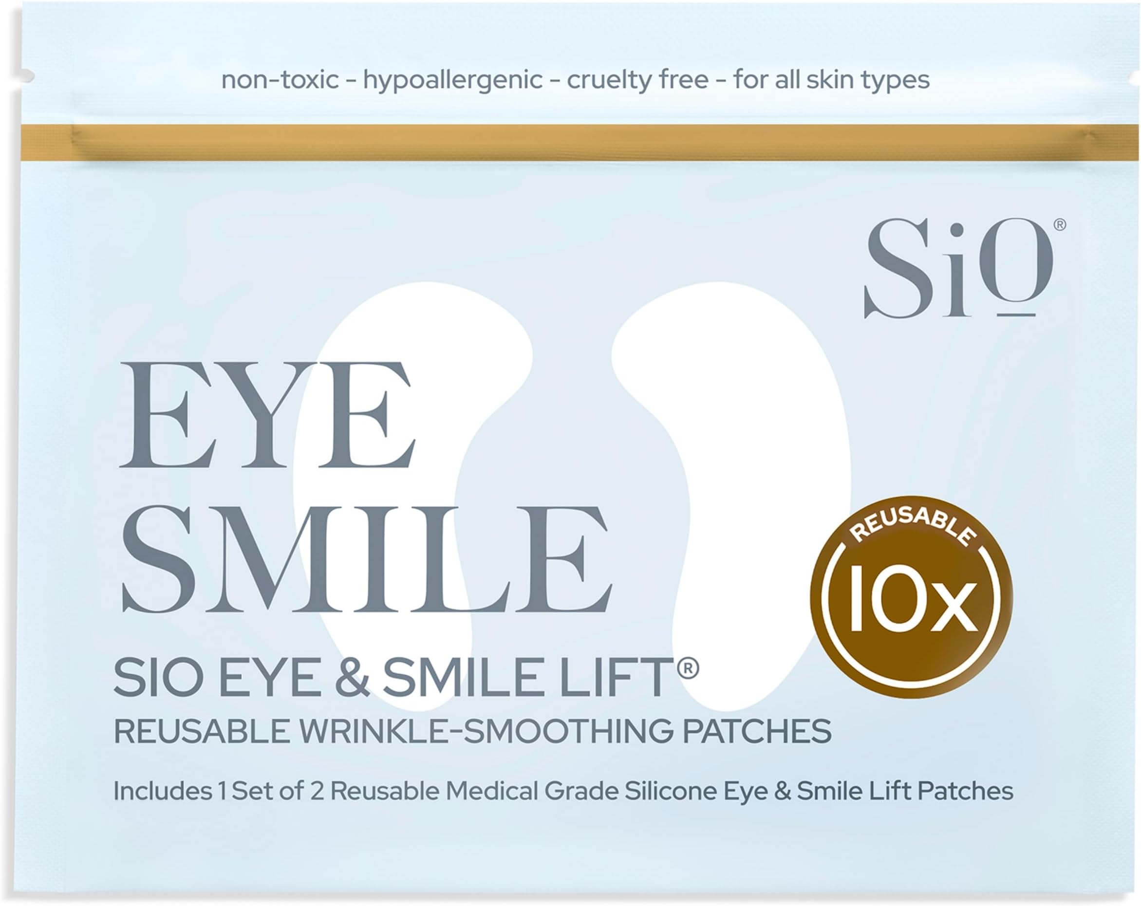 Beauty Eye & Smile Lift - Eye & Smile Anti-Wrinkle Patches 2 Week Supply - Overnight Smoothing Silicone Patches for Wrinkles and Fine Lines
