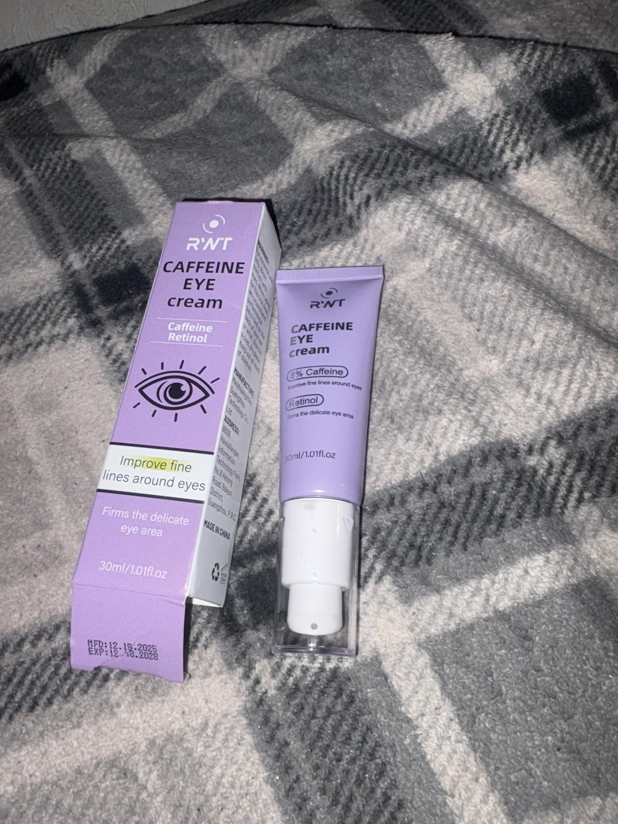 RWT 8% Caffeine Eye Cream & Retinol Under Eye Cream to Reduce Dark Circles, Puffiness, Wrinkles and Fine Lines, Anti Aging Under Eyes Serum, 1.01 FL.OZ