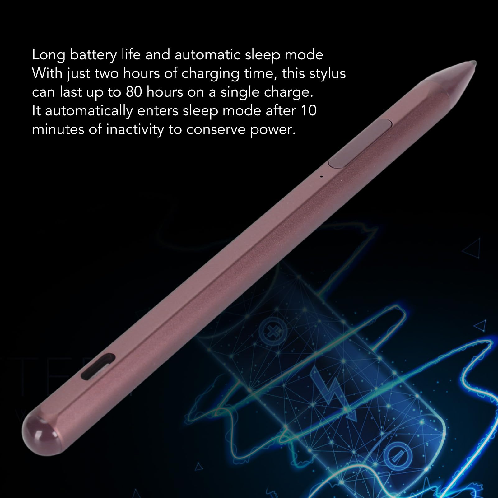 Eingabestift, MPP 2.0 Tilt Palm Rejection Wiederaufladbarer Aktiver Stift mit 3 Ersatzspitzen, Laptop-Eingabestift mit 4096 Druckempfindlichkeit (Rosenrot)