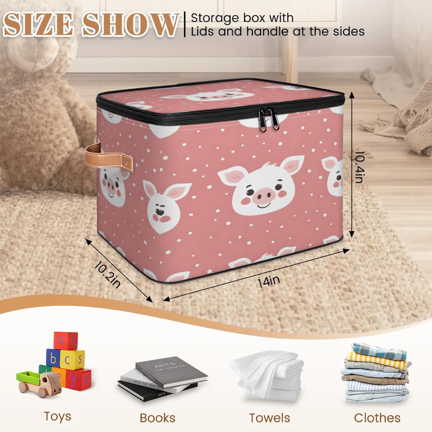 2-Pack Storage bins with lids - 26 quart organizer bins - Collapsible fabric storage bins with sturdy handles and double zipper tops - Versatile for home, toys, dorm rooms