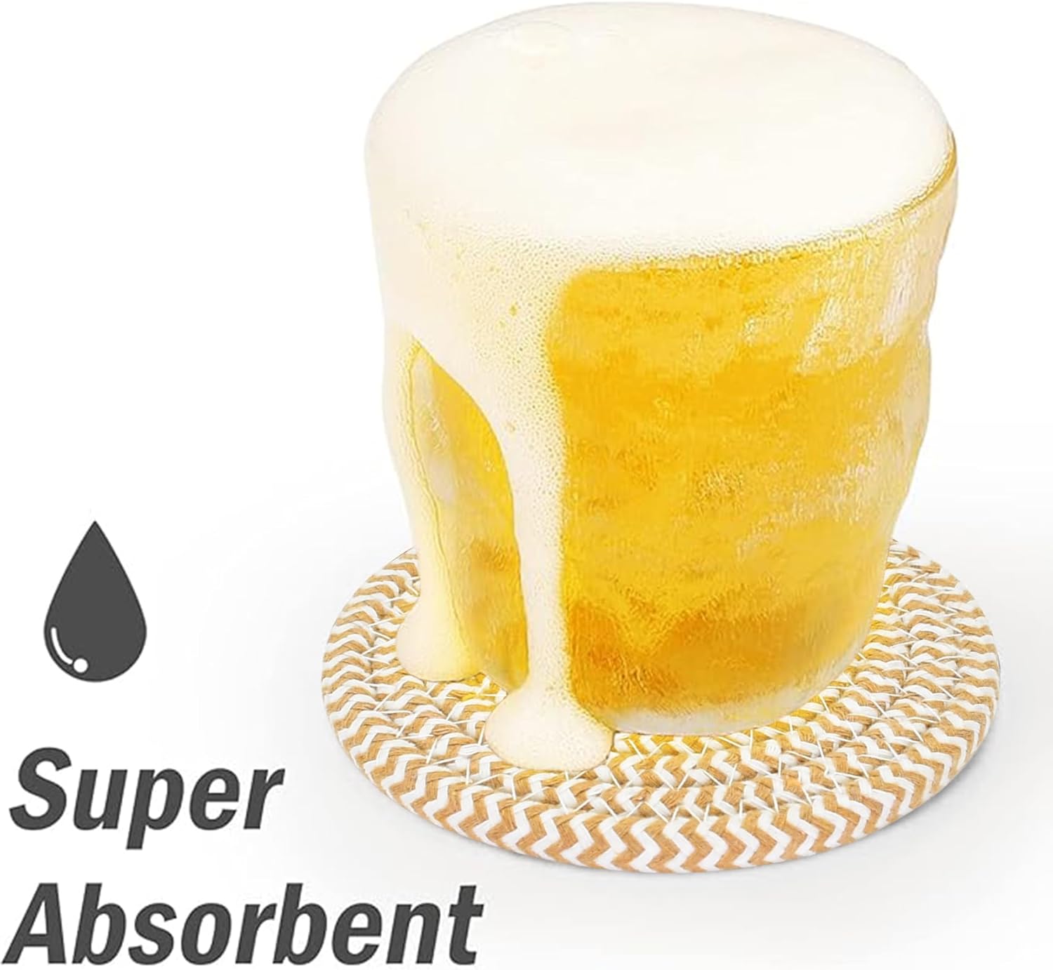 ABenkle 8 Pcs Drink Coasters with Holder, Cotton Woven Absorbent Coasters for Drinks, Minimalist Home Decor Coaster Set for Wooden Tabletop Protection Table, 4.3 inches - Image 3