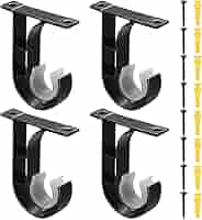 2 Staffe Per Tende Da Soffitto Nero - Supporto Per Asta Da 23mm A 33mm - Foto 3