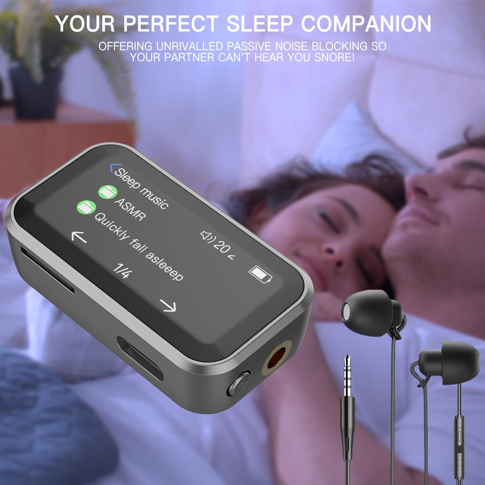 Jectse Reproductor de MP3 de 32 GB con Bluetooth, Reproductores de MP3 Portátiles con Clip de Retroceso, Pantalla Táctil Completa de 1.47 Pulgadas, Reproductor de Música sin Pérdida de