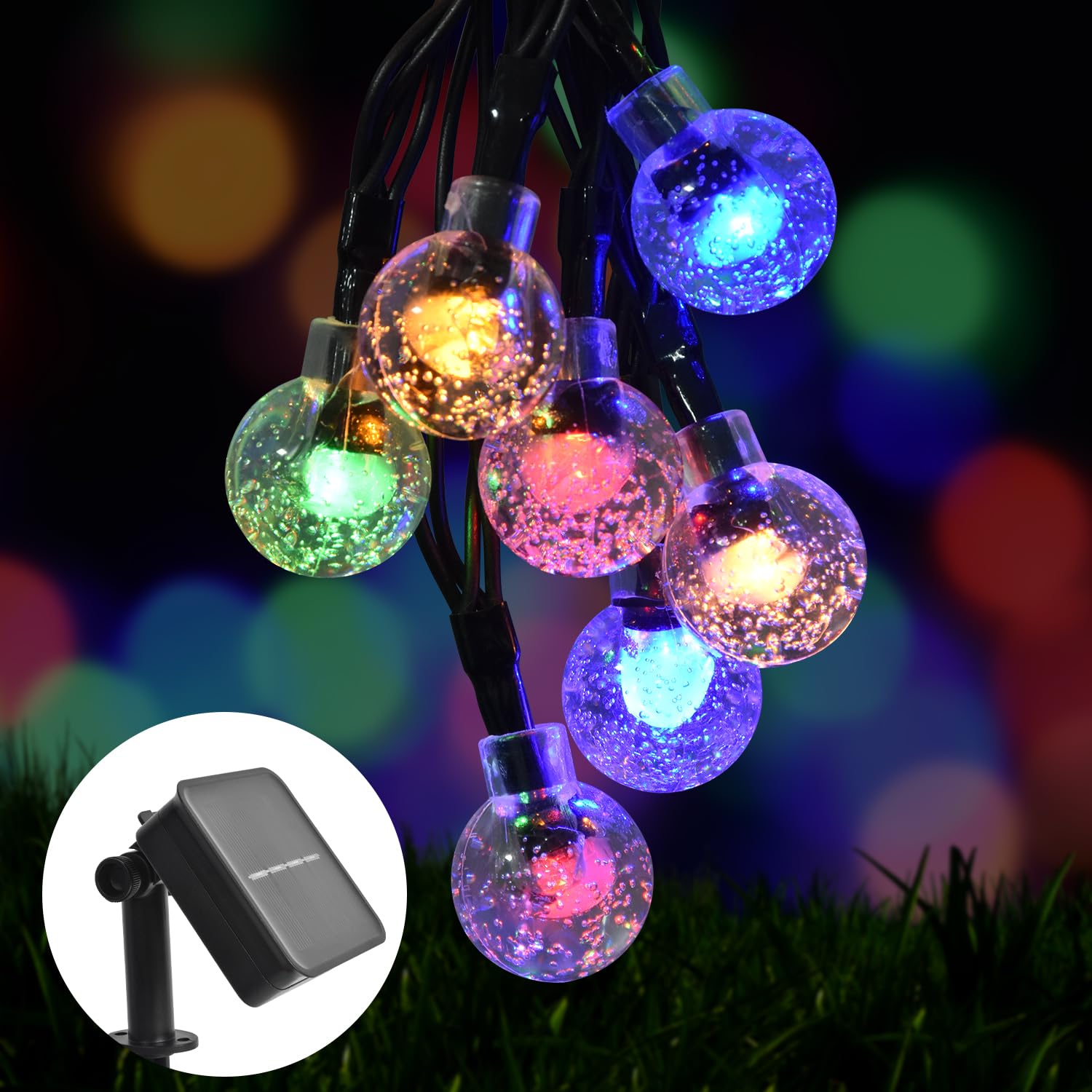 LINECY イルミネーションライト ソーラー 屋外 50電球 9.5M ストリングライト led 防水 多彩 点滅 IP55 防水 8モード 夜間自動点灯 デコレーションライト ガーデンライト 室内 室外 屋外 飾りライト 結婚式 誕生日 学園祭 キャンプ パーティー 電飾