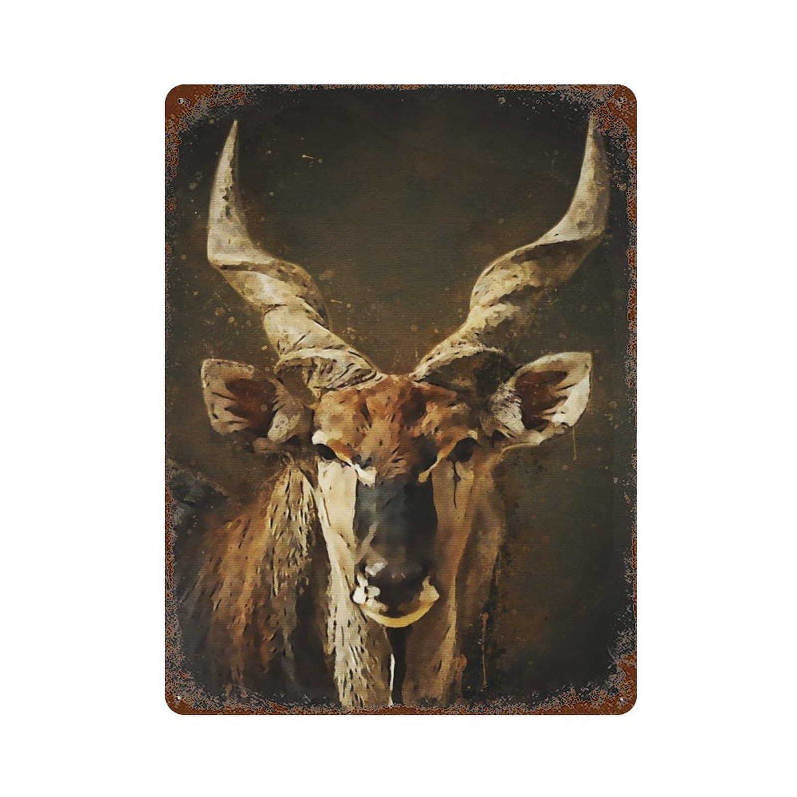 Retro Metal Sign Antelope 15.7"x11.8", Retro Wall Decor for Living Room, Hallway And Home Decor