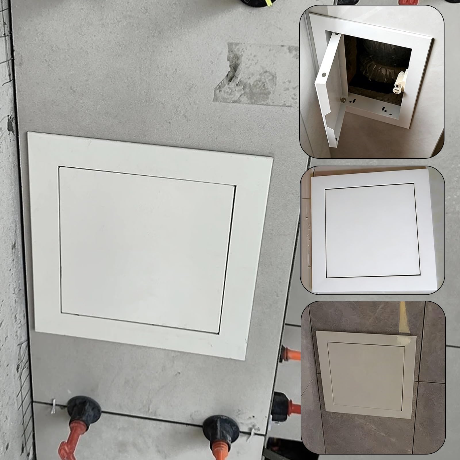 Trampilla Pladur Tapa de Acceso al Ático en el Techo, Trampilla Magnética de Inspección de Paneles de Yeso, Tapa de Acceso a Servicios con Marco de Aluminio para Techo/Pared