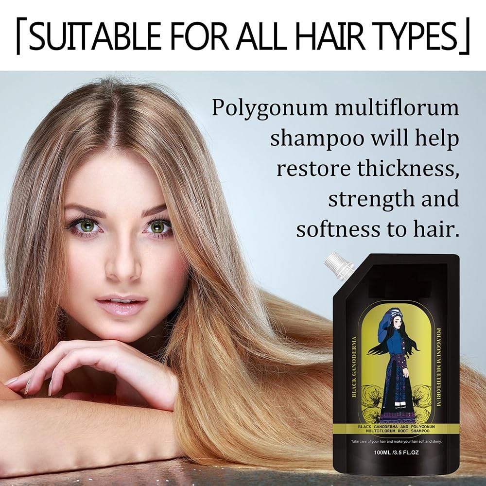Custodia for shampoo for capelli alle erbe Polygonum allo zenzero, lavaggio nutriente delicato alla radice for capelli lisci e luminosi