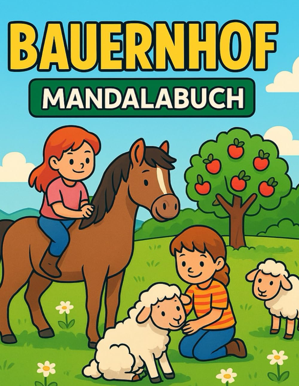 Bauernhof-Mandalabuch: – Mandalas mit Tieren, Traktoren & Spaß auf dem Land (Mandalabücher für Kinder)