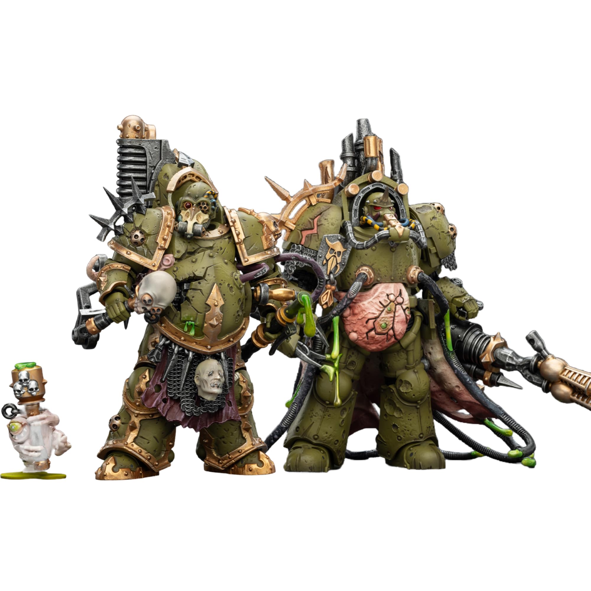 JOYTOY Death Guard Warhammer 40k 1/18 Action Figure Death Guard Foul Blightspawn and Lord of Virulence Collectible Gifts,Toys for Kids 15+ and Adults