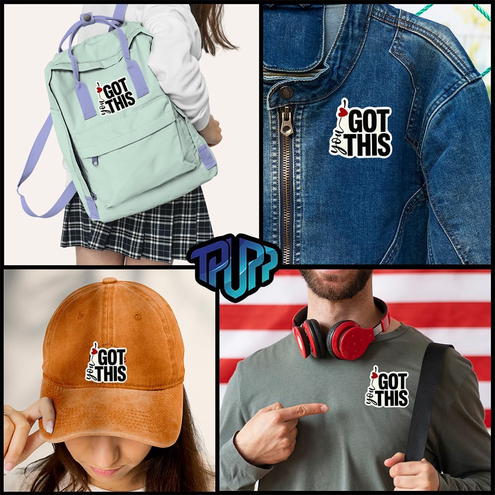 (2Pcs) You Got This Patch - Inspirational Motivational Iron On Patch for Jackets, Backpacks, Hats - Positive Quote 3D Printed Applique Badge