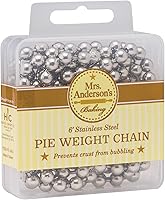 Mrs. Anderson's Pie Weight Chain: Stainless Steel Stoneware Beads for Blind Baking - Prevents Shrinking, Bubbling & Puffing, Oven-Safe to 475°F