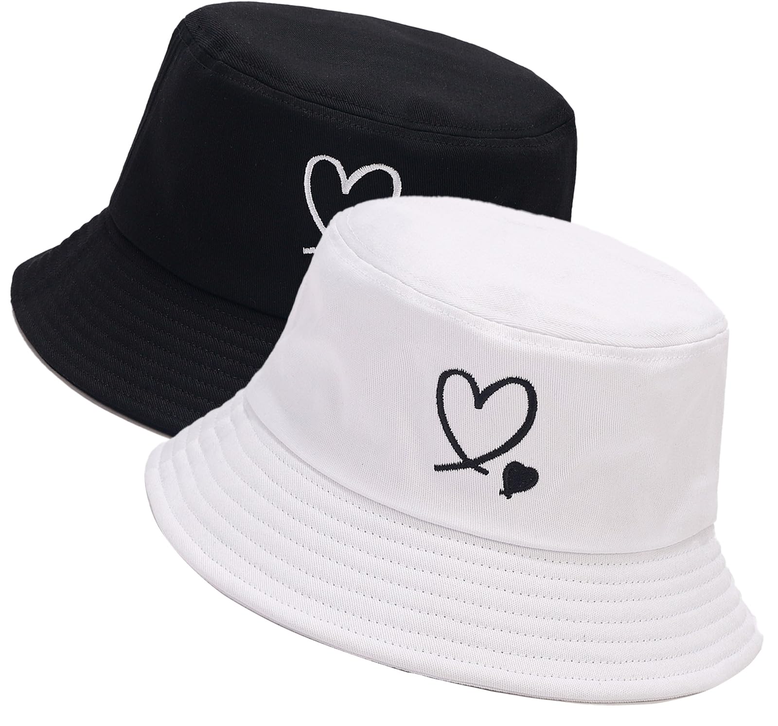 2 PCS Unisex Bucket Hat Summer Beach Fishing Sun Hat Cap  display picture 1