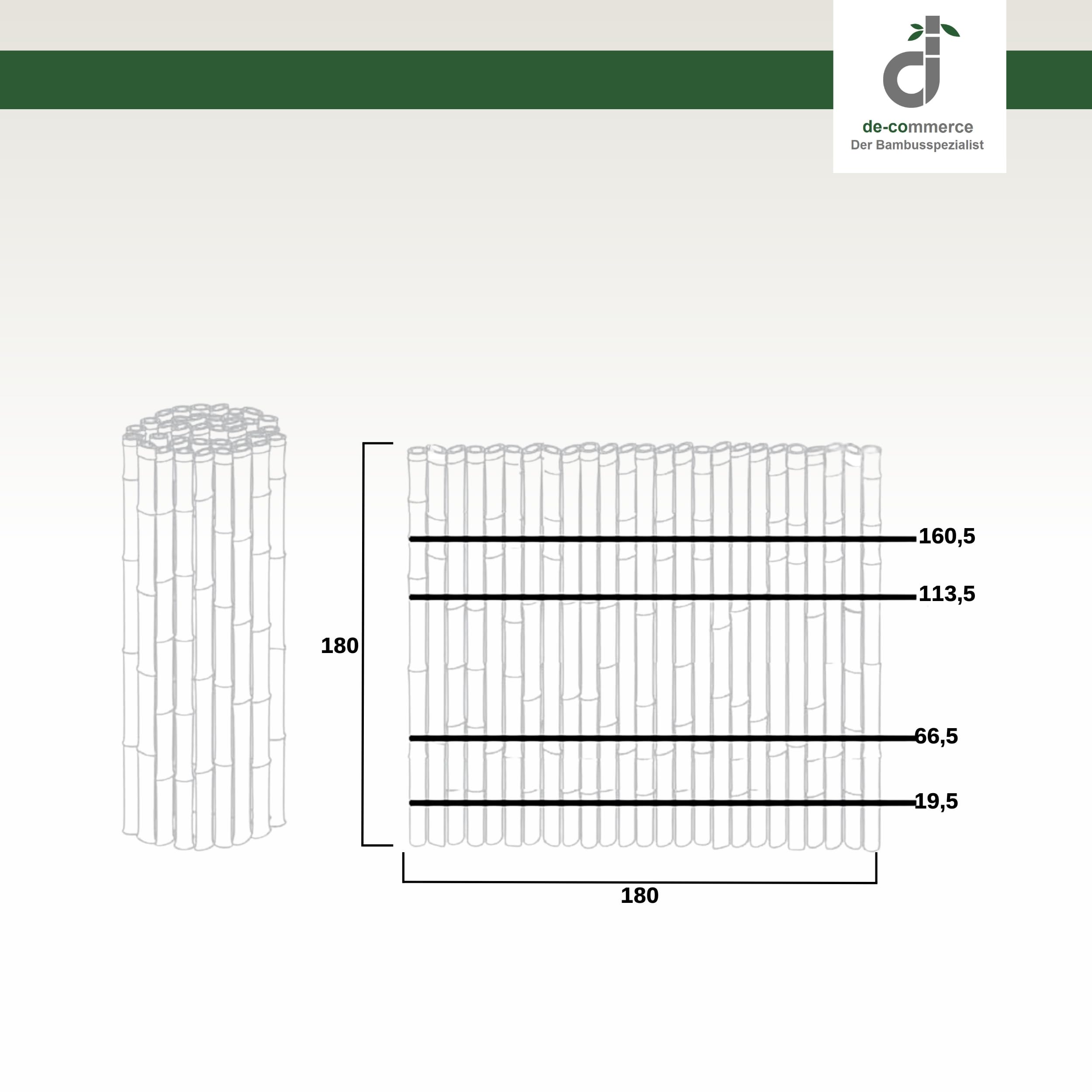 Amazon.de: DE-COmmerce heller Bambus Zaun Sichtschutz ATY Nature, oben  geschlossen, Rollzaun, Gartenzaun, Sichtschutzzaun fr Garten, Terrasse,  Balkon (HxB) 180 cm x 180 cm
