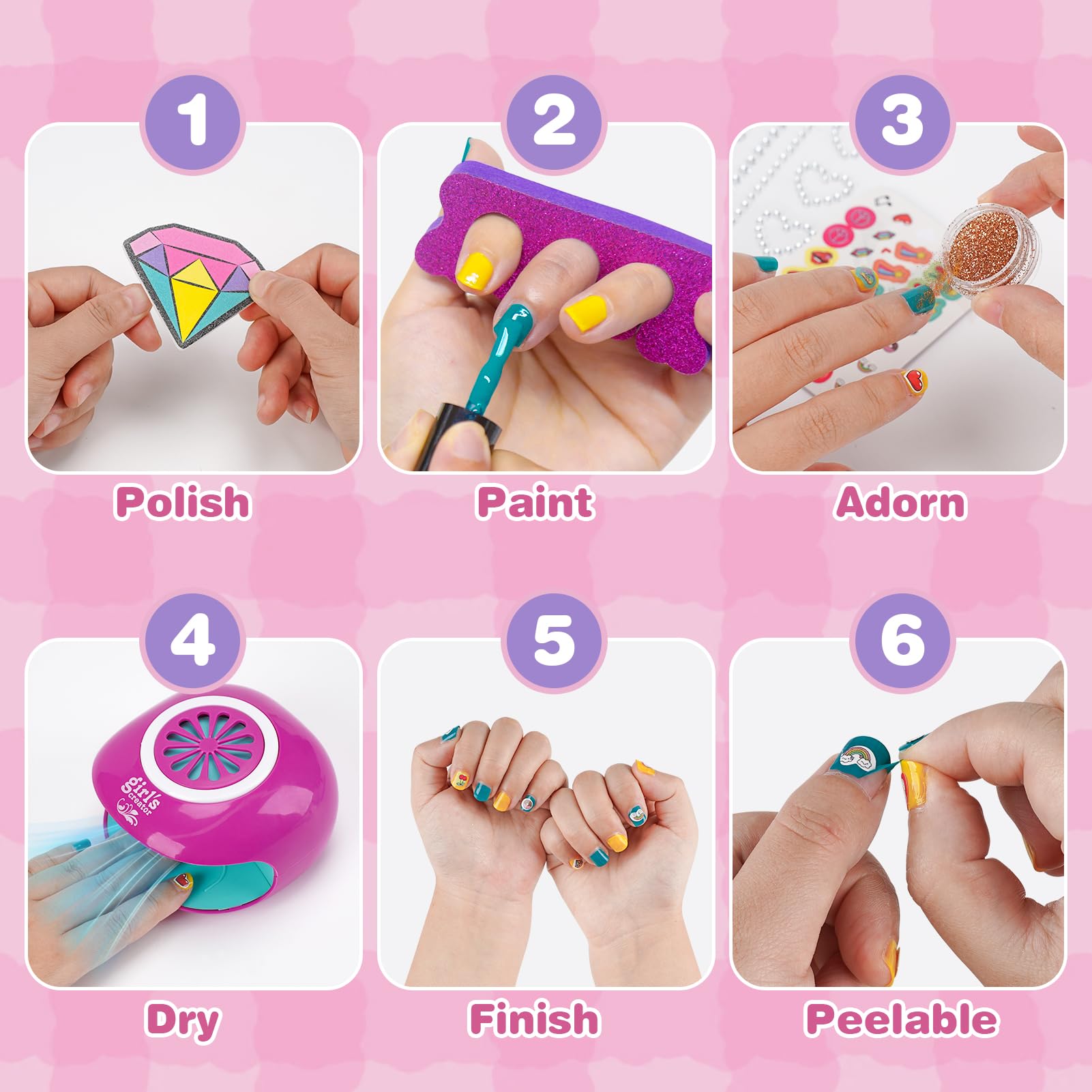 Dreamon Spa Pieds Enfants pour Filles – Spa Pédicure avec Changement de Couleur, Bain de Pieds, Séchoir à Ongles & Masque– Kit Spa Manucure & Pédicure 27 Pièces – Cadeau Relaxant pour Enfants 6-12 Ans