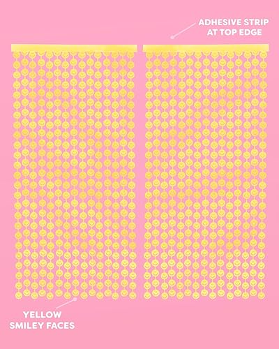 Miniatura 5 de xo, Fetti Juego de 2 cortinas de papel de aluminio sonriente, decoraciones de fiesta de cumpleaños pastel feliz, linda despedida de soltera, baby