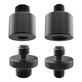 Camera Screws Mount Set, 1/4 Inch and 3/8 Inch Mic Screws Adapter with Male Threaded Screw Adapter for Camera Tripod Monopod Ballhead Flash Light Stand Shoulder Rig 4 Pieces