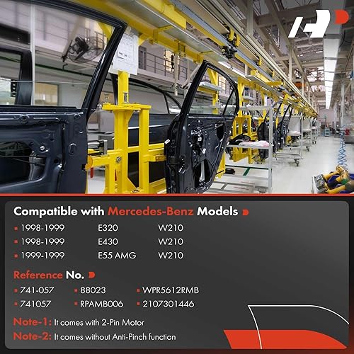 Miniatura 2 de A-Premium Elevalunas eléctrico con motor compatible con Mercedes-Benz W210 Series E320 1998-1999, E430 1998-1999, E55 AMG 1999, trasero derecho del