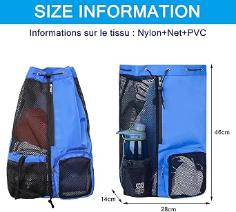 JSTHHTT Drawstring Mesh Swimming Bag, Swim Bag Mesh Drawstring Backpack with Wet/Dry Compartment for Swimming, Multifunctional Sports Backpack for Kids, Adults, Swimming, Surfing, Beach, Gym
