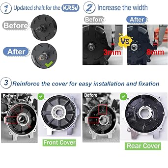 Electric Brushless DC Motor 72V 5000W Peak 8000RPM Heatsink Housing | External Hall, Temperature Sensoring, High Speed Motor for Go Kart Razor Upgrade Kit Motorcycle Scooter