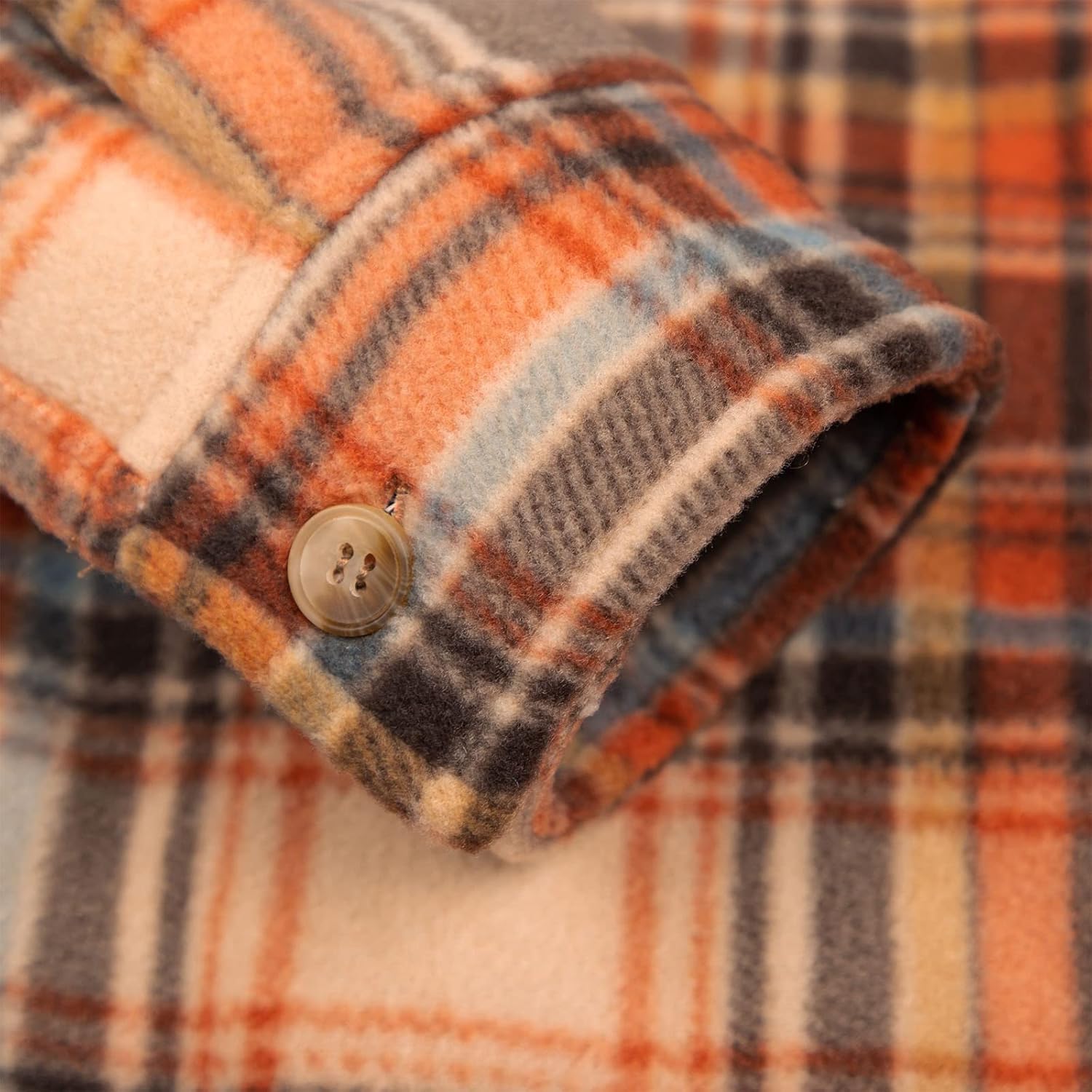 Facitisu Hoodies for Men Sherpa Lined Heavyweight Flannel Jackets Fleece Plaid Winter Warm Coats - Image 6