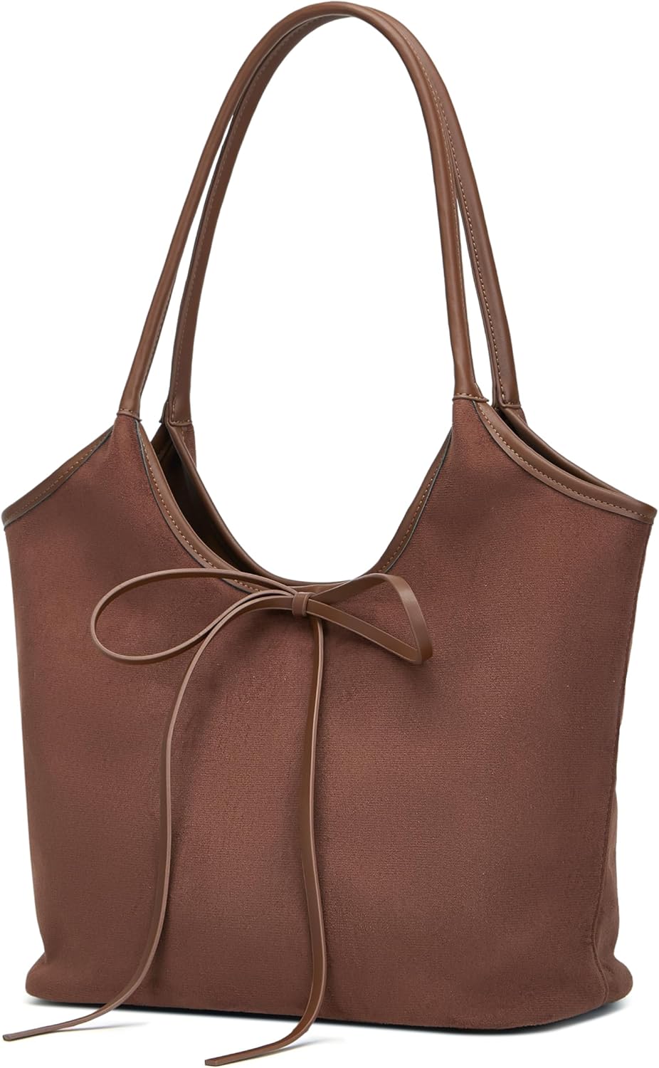 Vintage French Bow Tote Bag Large Capacity Hobo Bag Shoulder Bag Satchel Purse Chic Underarm Bag for Women Girls - Image 2