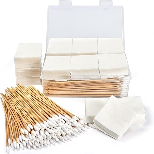 PINGMIC Kit de limpieza de pistola de 1000600 piezas, parches de pistola de algodón de 2 x 2 pulgadas sin pelusa y hisopos de limpieza de pistola de