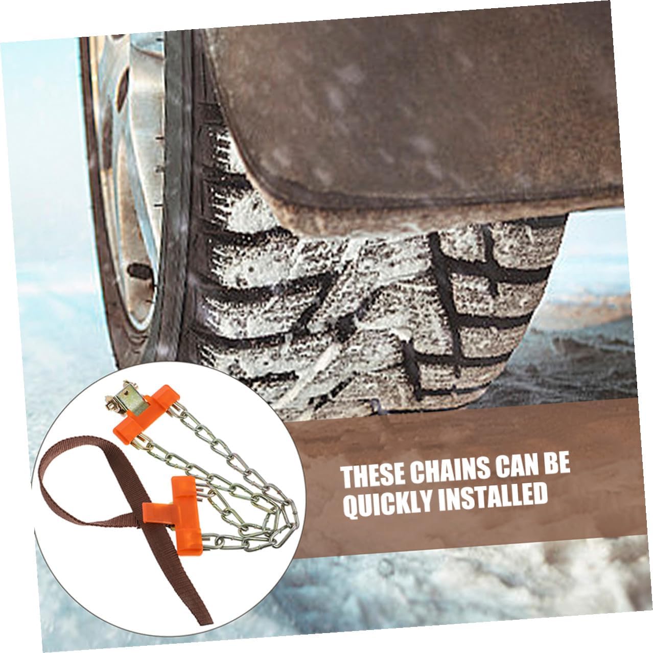 Universal Anti-skid Car Tire Chains for Snow Medium Size Steel Snow Chains with Buckle for Small Cars and Suvs for Off-road Driving