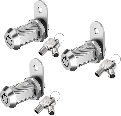 Miniatura 9 de Jayseon Paquete de 1 cerradura de gabinete con llaves, cerraduras de compartimento para caravana, cerradura de leva de 5/8 pulgadas con llave Llave