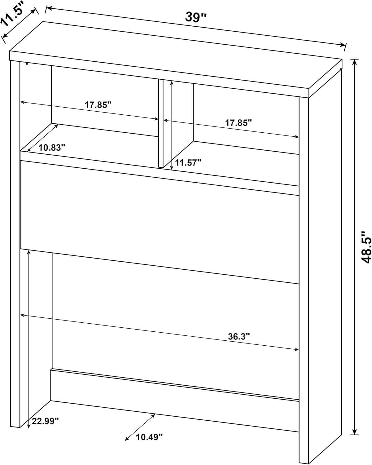 Coaster Home Furnishings Westpark 49-Inch Twin Bookcase Headboard Black